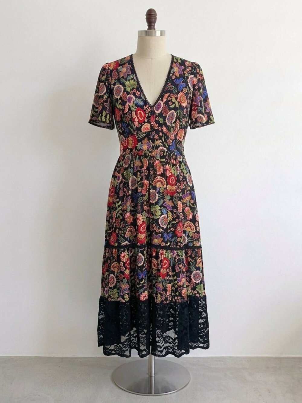 SOLD Floral Lace Maxi Dress Witchy Whimsigoth Boho